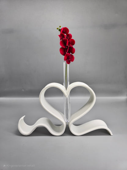 Moderne Herzvase (Schleife)